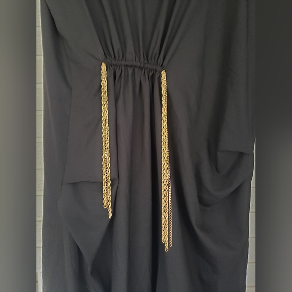 Drape style Lanvin dress with gold chains - Picture 5 of 9